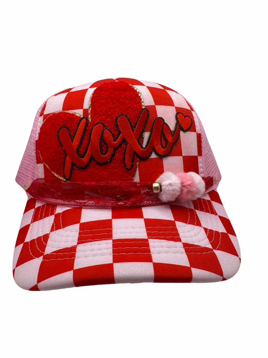 Pink and Red Checkered XOXO